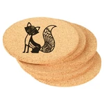 Set Of 6 Cork Drink Coasters Fancy Fox. Fixed Price $14.99.