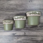 Vtg Home Interiors Flower Pot Wall Hanging Planter/pockets Sage Green Set Of 3. Fixed Price $17.56.