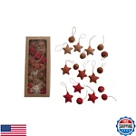 Creative Co-op Handmade Wool Felt Ball Star Ornaments In Kraft Box, Red. Fixed Price $39.74.