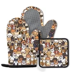Dog Silicone Oven Mitts And Pot Holders 3PCS, Cute Bi.... Fixed Price $24.78.