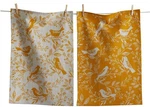 Tag Ochre Birds & Vines Canyon Dishtowel Set Kitchen Cloths Beige Mustard Yellow. Fixed Price $14.99.