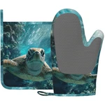 Sea Turtles Oven Mitt And Pot Holder With Silicone Heat Resistant Kitchen For.... Fixed Price $23.30.
