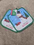 Set Of 2 Christmas House Holiday Kitchen Pot Holders - New Let Snow. Fixed Price $9.00.