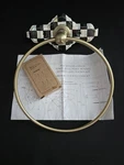 New! Mackenzie Childs Courtly Check Guest Hand Towel Ring Holder Wall Mount. Fixed Price $169.99.