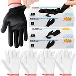 Janmercy 200 Pcs Disposable Bbq Nitrile Gloves With 4 Pairs Cotton Liners Gri.... Fixed Price $35.74.
