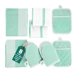 Casa Platino 8-PIECE Potholders & Oven Mitts Set W/ Silicone Grips, Sage. Fixed Price $37.48.