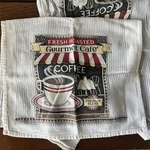 Gourmet Cafe Coffee Decorative Dish Towels - Set 2. Fixed Price $8.00.