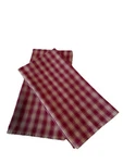 SET/2-VTG Primitive Red & Tan Check Homespun Kitchen Dish Tea Towel Cottagecore. Fixed Price $22.00.