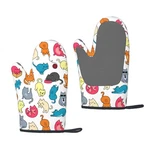 Cute Cat Oven Mitts 2PCS Set, Kitchen Grill Glove Heat 11X7, Multicolor. Fixed Price $26.62.