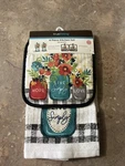 True Living 4 Piece Kitchen Set Two Towels And Pot Holders New ( 8 ). Fixed Price $14.99.