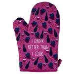 Drink Better Than Cook Oven Mitt Funny Wine Lover Vino Graphic Kitchen Glove. Fixed Price $5.00.