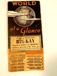 World Glance 1940S Bis-kay Wine Importers Advertising Fold-out Pocket Atlas. Fixed Price $8.50.