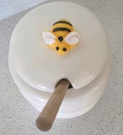 Ceramic Bee Honey Pot With Dipper Jar Serving Set. Fixed Price $45.00.