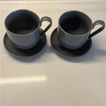 Blomus Gray Ceramic Cup And Saucer Set. Fixed Price $45.00.