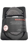 New Kitchenaid 4 Piece Silicone Set Oven MITTS/2 Pot Holders Gray. Fixed Price $32.90.