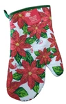 Christmas House 2016 Poinsettia Print With Glitter Oven Mitt. Fixed Price $7.50.