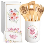 8PCS Ceramic Utensil Holder Wooden Spoon Set, Spatula Cooking Kitchen Tool Mom. Fixed Price $43.98.