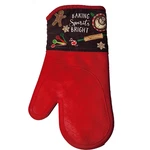 Silicone Oven Mitt Christmas Red Baking Spirits Bright Holiday Kitchen Glove. Fixed Price $9.99.