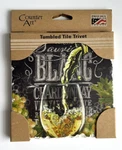 Counter Art Tumbled Tile Trivet Chalkboard Wine Stoneware. Fixed Price $15.00.