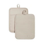 Kitchenaid Ribbed Soft Silicone Pot Holder 2-PACK Set, 7"X9", Milkshake. Fixed Price $17.59.