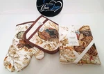 Williams Sonoma Plymouth Turkey Oven Mitt, Potholder & 2 Tea Towels Nwt Holiday. Fixed Price $129.99.