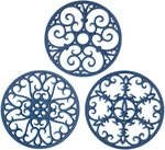Silicone Trivet Mat Hot Pot Holder Pads For Table & 3-NAVY Blue. Fixed Price $18.69.