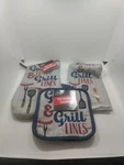 Grill Times Home Collection Set 2 Pot Holder, 1 Oven Mitt, And Kitchen Towel.... Fixed Price $12.99.