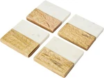 Hand Carved Etched Rustic Square Mango Wood Marblecoaster Set Of 4. Fixed Price $21.99.