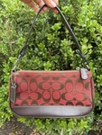 Coach 6094 Red Signature Hampton Mini Demi Pouch Shoulder Hand Bag Rare Y2K. Fixed Price $180.00.
