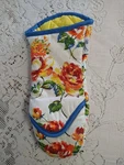 Nwot Fiesta Ware Kitchen Pot Holder Oven Mitt Orange Blue Roses Floral. Fixed Price $15.99.