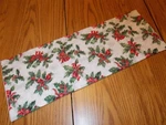 Handmade Christmas Holly Mini Table Runner Toilet Tank Topper Silver Metallic. Fixed Price $8.00.