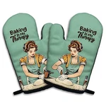 Baking Is My Therapy 2 Pcs Silicone Nonslip Oven Mitts And Pot Holders Set. Fixed Price $28.02.