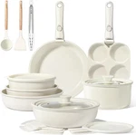 Gipp Ceramic Pots Pans Set Stick, Detachable Handle Cookware. Fixed Price $132.25.
