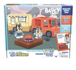 Tile Town Bluey Heeler Camper Magnetic Set With Bandit Figures. Fixed Price $30.00.