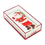 Mud Pie Retro Santa Print Paper Guest Napkin Towel Bathroom Acrylic Holder Set. Fixed Price $35.99.