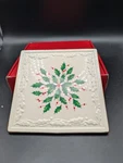 Lenox Hosting The Holiday Trivet 6" Square Ceramic Christmas Holly. Fixed Price $8.99.