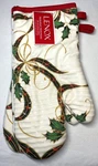 Lenox Oven Mitts (2) Holly Ribbon Red Green Silicone 7 13 Nwt. Fixed Price $19.99.