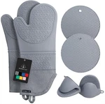 Rorecay 6PCS Oven Mitts And Pot Holders Sets For Kitchen, Extra Long Silicone. Fixed Price $31.28.