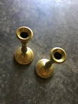 Pair Of Vintage 1940S Solid 8.5" Brass Candle Holders Living Room Kitchen Home. Fixed Price $46.99.