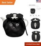 Black Cat Pattern Cozy Teapot Cover Thermal Insulation Kitchen Decor. Fixed Price $38.69.