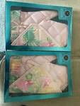 Lot Of 2, Modern Expressions Floral Pink Oven Mitt & Pot Holder Boxed Set - New. Fixed Price $24.50.