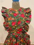 Vintage Red & Green Boho Maxi Apron Pomegranate Print, Handmade. Fixed Price $60.00.