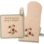 Good Things Going To Happen Kitchen Set - Oven Mitt And Pot Holder. Fixed Price $16.99.