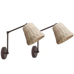 7" Swing Arm Wall Lamp Set Of 2, Hand Woven Rattan Sconce, Hardwired Wal.... Fixed Price $118.24.