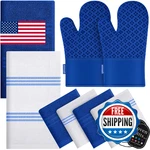 Kitchen Towels Dishcloths Oven Mitts Set 100% Cotton Heat Resistant 500 F. Fixed Price $41.76.