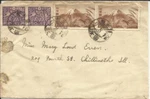 Japan SC#393(X2)#460(X2)NATIONAL Park To Usa With Contents, Minor Stains. Fixed Price $18.00.