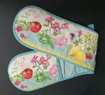 Maison D' Hermine Double Oven Mitt Garden Harvest Design %100 Vegetable & Floral. Fixed Price $7.50.