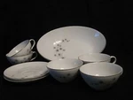 Mid Century Creative Platinum Starburst #1014 - 1/2" Serving Bowl. Fixed Price $20.00.