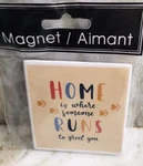Square Refrigerator Ceramic Magnet. Home Is Where Someone Runs Great You. Fixed Price $17.88.