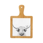 Pavilion Gift Highland Cow Bamboo Ceramic Trivet, 7.5X11"FARMHOUSE Kitchen Decor. Fixed Price $22.99.